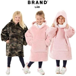 Premium Kids Childrens Oversized Hooded Blanket Soft Fleece Sherpa Hoodie - Picture 1 of 9