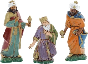 Tris Re Magi per Presepe Da Cm 10 Scala 1:20 - Statuine Presepe Indistruttibili  - Foto 1 di 12