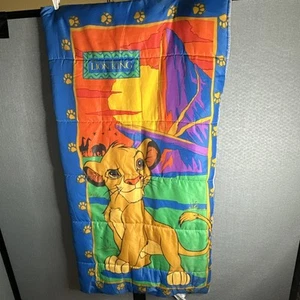 Vintage 90's Disney The Lion King Simba Children's Sleeping Bag Approx 30” x 57” - Picture 1 of 4