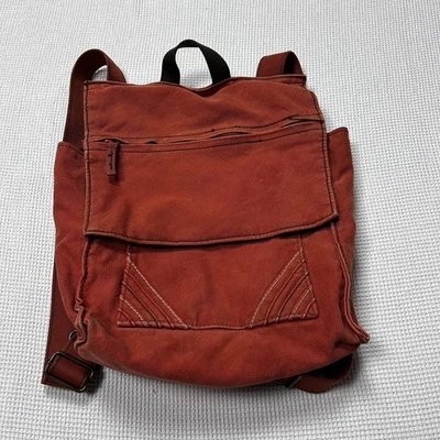 Mochila Gap vintage Y2K 2001 lona naranja correa ajustable clip de acento de latón Foto 1 de 4