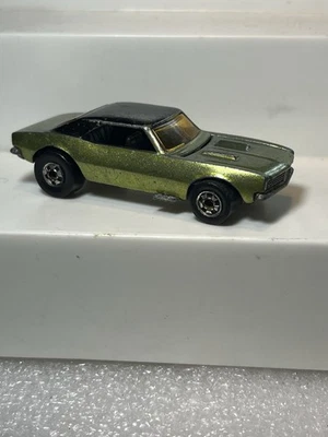 Vintage Hot Wheels’67 Camaro Metal Flake Lime Yellow Hong Kong Diecast 1/64 - Image 1 of 4