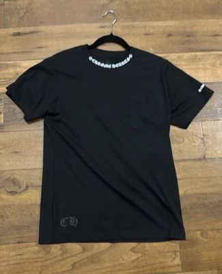 black Chrome Hearts Neck Logo Short Sleeve Pocket Crewneck Tee Size S - Image 1 of 3
