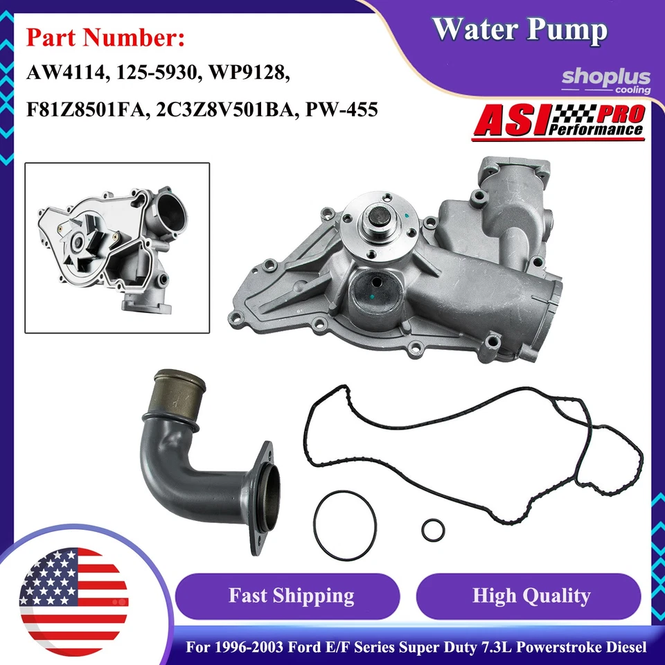 Water Pump for 96-2003 2000 Ford E / F Series Super Duty 7.3L Powerstroke Diesel - Image 1 of 4