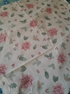 Vintage Fabric Traditions 1999 Holiday Holly Berry Pine Cones Mtlc 1.5 YRDS 60"W - Image 1 of 4