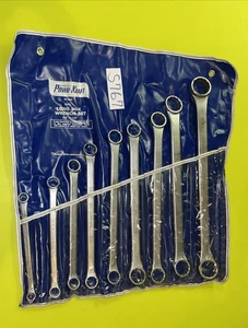 POWR-KRAFT TOOLS VINTAGE 9 PIECE SAE. LONG BOX-END WRENCH SET 9/16 TO 1-1/8 - Picture 1 of 21