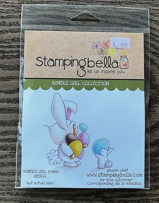Новый штамповки Bella резиновый зажим штампы - комплект девочка кролик Пасха - Изображение 1 из 2