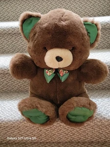 Teddy Precious Dandee Plüschtier Stofftier Braunbär 24 Zoll + EUC - VINTAGE/grün Satin - Bild 1 von 4