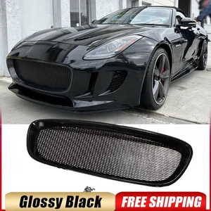 For Jaguar F-type 13-16 Gloss Black Front Bumper Center Grille Grill Cover Trim - Picture 1 of 14