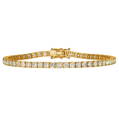 4.00 CT G/VS1 Round Cut Lab Grown Diamond Tennis Bracelet 14k Yellow Gold Over - Image 1 of 3