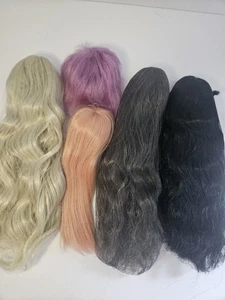 BJD Wig Lot of 5, 1/3, 1/4, 1/6, Long Hair, Short Hair, Curly and Straight  - Picture 1 of 3