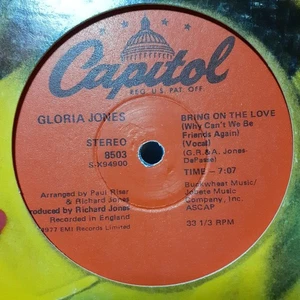 GLORIA JONES/ BRING ON THE LOVE (WHY CAN'T WE BE FRIENDS AGAIN) /US 12INCH/T-REX - Bild 1 von 3