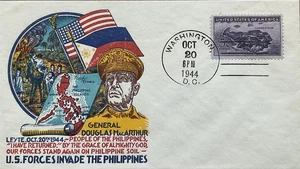 WWII Fluegel/Stahele Patriotic 20Oct44 Gen MacArthur Returns Philippines  - Picture 1 of 1