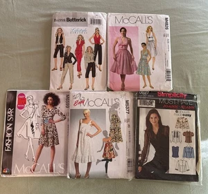 Lot of 5 Sewing Patterns Simplicity McCalls Butterick Misc Misses Sizes CUT - Picture 1 of 2