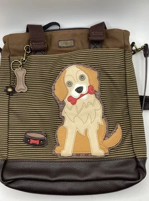 Chala Golden Retriever Puppy Dog Tote Canvas Brown Shoulder Crossbody Purse Bag - Image 1 of 4