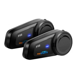 2X FX6 1000M Motorrad Helm Gegensprechanlage Bluetooth Intercom FM Sprachbefehl - Bild 1 von 11