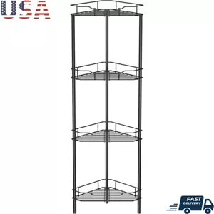 4 Tier Corner Shower Caddy Organizer Rack W/ Hooks Bathroom Storage Shelf New - Picture 1 of 7