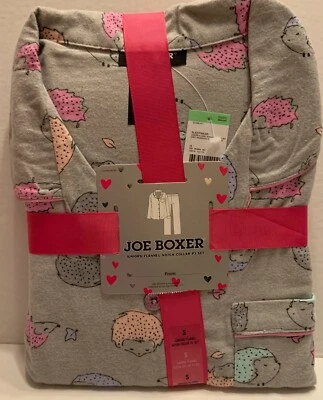 Joe Boxer 2 Piece Pajama Set Pjs Hedgehog Juniors Medium M Flannel New FastShip - Image 1 of 2