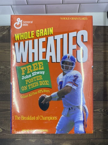 John Elway 1994 Sealed 12 Oz Full Wheaties Box W/Poster Denver Broncos Cover