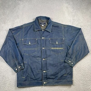 Vintage Clench Jeansjacke Herren Large 701 Denim Y2K Skater Baggy Western Cowboy - Bild 1 von 13