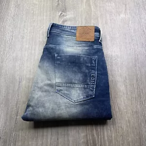 Jeans vintage ED HARDY uomo taglia 32 x 28 nato per alzare l'inferno 71 zip alla caviglia - Foto 1 di 20