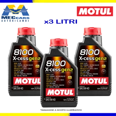 3L MOTUL 8100 X-CESS GEN2 5W40 OLIO MOTORE 100% SINTETICO ACEA A3  B4 VW 502.00 - Immagine 1 di 4