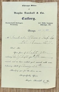 1900 Billhead Chicago Illinois Haydon & Randall Cutlery El Reno Oklahoma - Picture 1 of 1