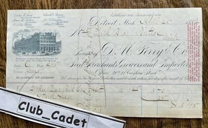 1883 BILLHEAD ~ Detroit Michigan ~ D. M. Ferry & Co. ~ Seed Merchants - Picture 1 of 1