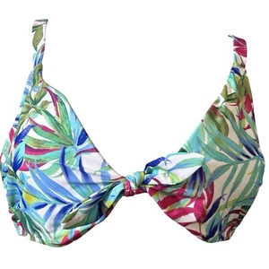 TIME & TRU Tropical Print Swimsuit Bikini Top Women 3X (24W-26W) Adjustable NEW - Picture 1 of 16