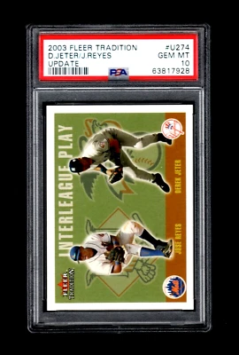2003 Fleer Tradition #US274 DEREK JETER/JOSE REYES Update PSA 10 GEM MINT - Image 1 of 2