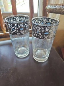 2 CULVER SORRENTO Silver lines blue Vintage Collectble - Picture 1 of 8