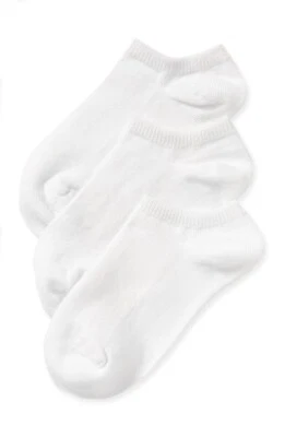 Paquete de 3 calcetines NORDSTROM 158065 blancos lisos antideslizantes de tacón bajo talla 8-9 para niñas Foto 1 de 3