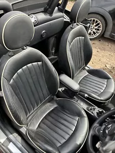 MINI COOPER R56 R57 R58 R59 SPORT LOUNGE BLACK LEATHER FRONT SEATS - Picture 1 of 20