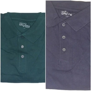 Galaxy By Harvic Solid Polo Long Sleeve Shirt 2-Pack Mens Large Hunter Navy - Picture 1 of 7