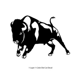 Calcomanía de vinilo para exteriores Bison Ox Charging 2 Prairie Run blanca o negra 6 años - Imagen 1 de 10