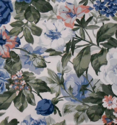 Atelier Originals 1988 синяя зеленая розовая белая хлопчатобумажная ткань 1,5 ярда x 55 дюймов No 15 - Изображение 1 из 4