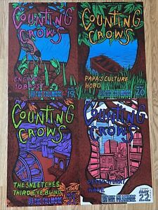 Counting Crows Original Concert Poster Set Fillmore All May 19, 20, 21, 22, 1994