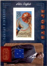 Alex English Card 2010 Panini Century Sports Stamp Materials #11B 