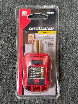 Probador de salida de circuito doblador Gardner Analizador función GFCI GFI-3501 eléctrico Foto 1 de 2
