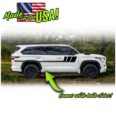 SIde Retro Vintage Racing Stripes FITS TRD & Base  2023 & up Toyota Sequoia - Image 1 of 2