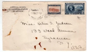 GRECIA A ESTADOS UNIDOS, PORTADA CON PUBLICIDAD, 1929, EN MUY BUEN ESTADO - Imagen 1 de 2