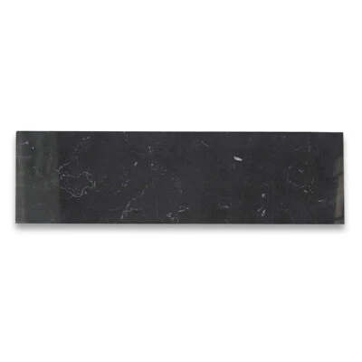 N43AP Nero Marquina Black Marble 6x18 Wall and Floor Tile Polished, 99 sq.ft. - Image 1 of 4