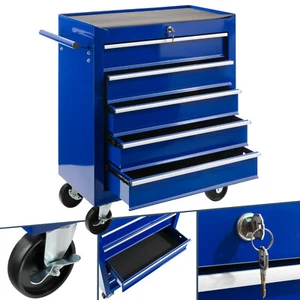 AREBOS Werkstattwagen Werkzeugwagen Rollwagen Toolbox 5 Schubladen kugelgelagert - Bild 1 von 12