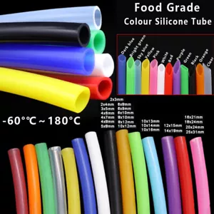 Food Grade Color Silicone Rubber Tubing Pipe Flexible Tubing Hose Various Sizes - Picture 1 of 7