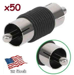 50-Pack AV RCA Audio Video Male to Male Coupler Adapter Converter Connectors - Picture 1 of 6