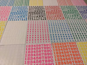 PLATE 108 TO 110 STICKER NUMBER LETTER 1CM HEIGHT COLOR TO CHOOSE - Picture 1 of 29