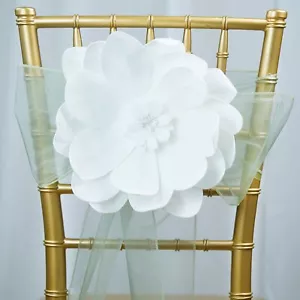 8 pcs 12" White Artificial Dahlia Flowers for Wall Backdrop Party Wedding Craft - Picture 1 of 6