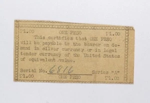 #2842 1940s Philippines, APAYAO, Luzon 1 Peso, WWII Emergency Currency, APA-105 - Picture 1 of 2
