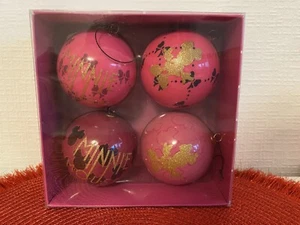Disney Minnie Mouse Christbaumschmuck | 4er Set Christbaumkugeln in Rosa ❄️🎄 - Bild 1 von 3