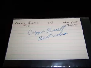Von Cazzie Russell signierte Karteikarte 3" x 5" New York Knicks - Bild 1 von 1
