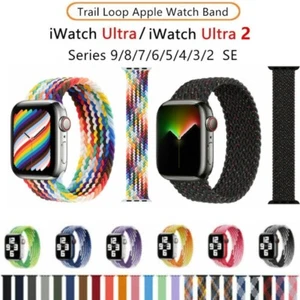 Braided Solo Loop Band For Apple Watch 38/44/45/49mm iWatch Ultra Series 10-1 SE - Picture 1 of 40
